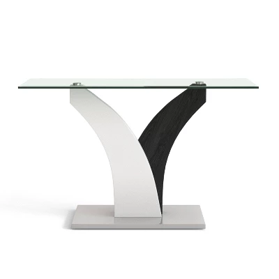 Niessa Contemporary Sofa Table White/Dark Gray/Chrome - HOMES: Inside + Out 2 Niessa Contemporary Sofa Table White/Dark Gray/Chrome - HOMES: Inside + Out - Image 2