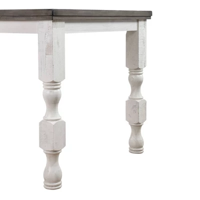 7pc Cambrien Rustic Farmhouse Counter Height Dining Set Antique White/Gray - HOMES: Inside + Out 2 7pc Cambrien Rustic Farmhouse Counter Height Dining Set Antique White/Gray - HOMES: Inside + Out - Image 2