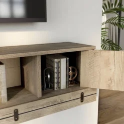 Bajwal Rustic 2 Door Floating TV Stand For TVs Up To 70" Weathered Oak - HOMES: Inside + Out 16 Bajwal Rustic 2 Door Floating TV Stand For TVs Up To 70" Weathered Oak - HOMES: Inside + Out -Inside out home GUEST f0a73b2f 9ef8 4760 90d3 a50b3bd7fc4b