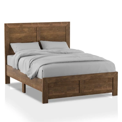 Quail Wood Grain Finish Panel Bed Rustic Light Walnut - HOMES: Inside + Out 5 Quail Wood Grain Finish Panel Bed Rustic Light Walnut - HOMES: Inside + Out - Image 5