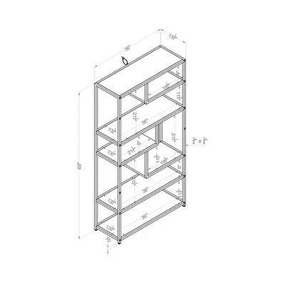 69" Dustin 6 Shelf Bookcase Dark Gray - HOMES: Inside + Out 7 69" Dustin 6 Shelf Bookcase Dark Gray - HOMES: Inside + Out - Image 7