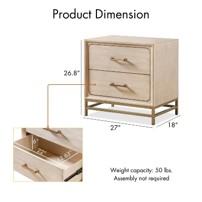 HOMES: Inside + Out Set Of 2 Neovesi Wood Nightstands Boho Oak With 2 Drawers Walnut 11 HOMES: Inside + Out Set Of 2 Neovesi Wood Nightstands Boho Oak With 2 Drawers Walnut - Image 11