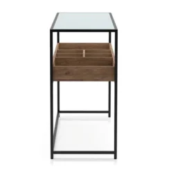 Reattie Glass Top Entryway Table Brown/Matte Black - HOMES: Inside + Out 8 Reattie Glass Top Entryway Table Brown/Matte Black - HOMES: Inside + Out -Inside out home GUEST f73653f1 4449 4650 8fa3 bc7e17d5c05b