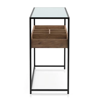 Reattie Glass Top Entryway Table Brown/Matte Black - HOMES: Inside + Out 3 Reattie Glass Top Entryway Table Brown/Matte Black - HOMES: Inside + Out - Image 3