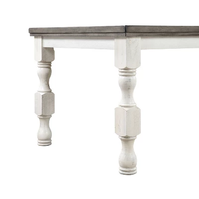 78" Cambrien Rustic Two-Tone Dining Table Antique White/Gray - HOMES: Inside + Out 5 78" Cambrien Rustic Two-Tone Dining Table Antique White/Gray - HOMES: Inside + Out - Image 5