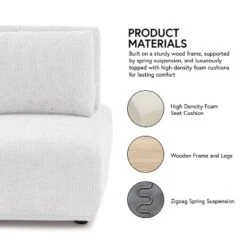 HOMES: Inside + Out 5pc Povoa 159" Modular Curved Sectional Sofa Modern Chenille With Extendable Backrest Light Brown -Inside out home GUEST fa0a7e01 65f6 4670 81b7 77a48115326a