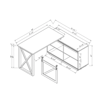 Sevyn Transitional L Shape Desk Walnut Oak - HOMES: Inside + Out 7 Sevyn Transitional L Shape Desk Walnut Oak - HOMES: Inside + Out - Image 7