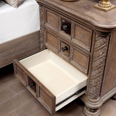 3pc Lellen Bedroom Set With 2 Nightstands Beige/Rustic Natural Tone - HOMES: Inside + Out 4 3pc Lellen Bedroom Set With 2 Nightstands Beige/Rustic Natural Tone - HOMES: Inside + Out - Image 4