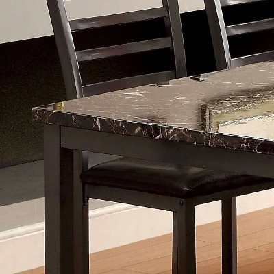 60" Larriston Faux Marble Top Dining Table Black - HOMES: Inside + Out 2 60" Larriston Faux Marble Top Dining Table Black - HOMES: Inside + Out - Image 2