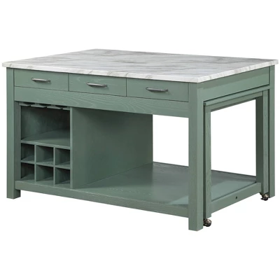 Fredricke Extendable Kitchen Island With Faux Marble - HOMES: Inside + Out 10 Fredricke Extendable Kitchen Island With Faux Marble - HOMES: Inside + Out - Image 10