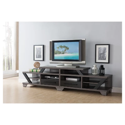 Harla Contemporary TV Stand For TVs Up To 80" Distressed Gray/Black - HOMES: Inside + Out 1 Harla Contemporary TV Stand For TVs Up To 80" Distressed Gray/Black - HOMES: Inside + Out