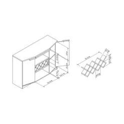 Rosio Transitional Criss Cross Wine Storage Dining Buffet Black - HOMES: Inside + Out 9 Rosio Transitional Criss Cross Wine Storage Dining Buffet Black - HOMES: Inside + Out -Inside out home GUEST fffbedeb f49f 4a5f b458 ed28d994c8ef